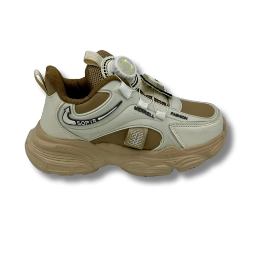 Rotating Buckle Breathable Non Slip Sneakers BROWN (WS-1307)