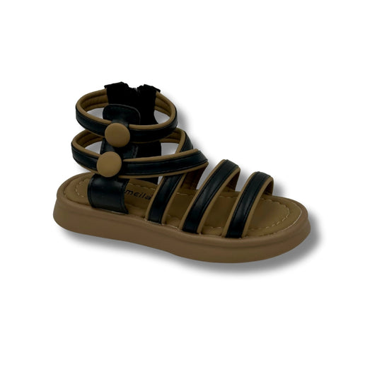 (WS-1280) BROWN Sandals with BLACK Stripp's
