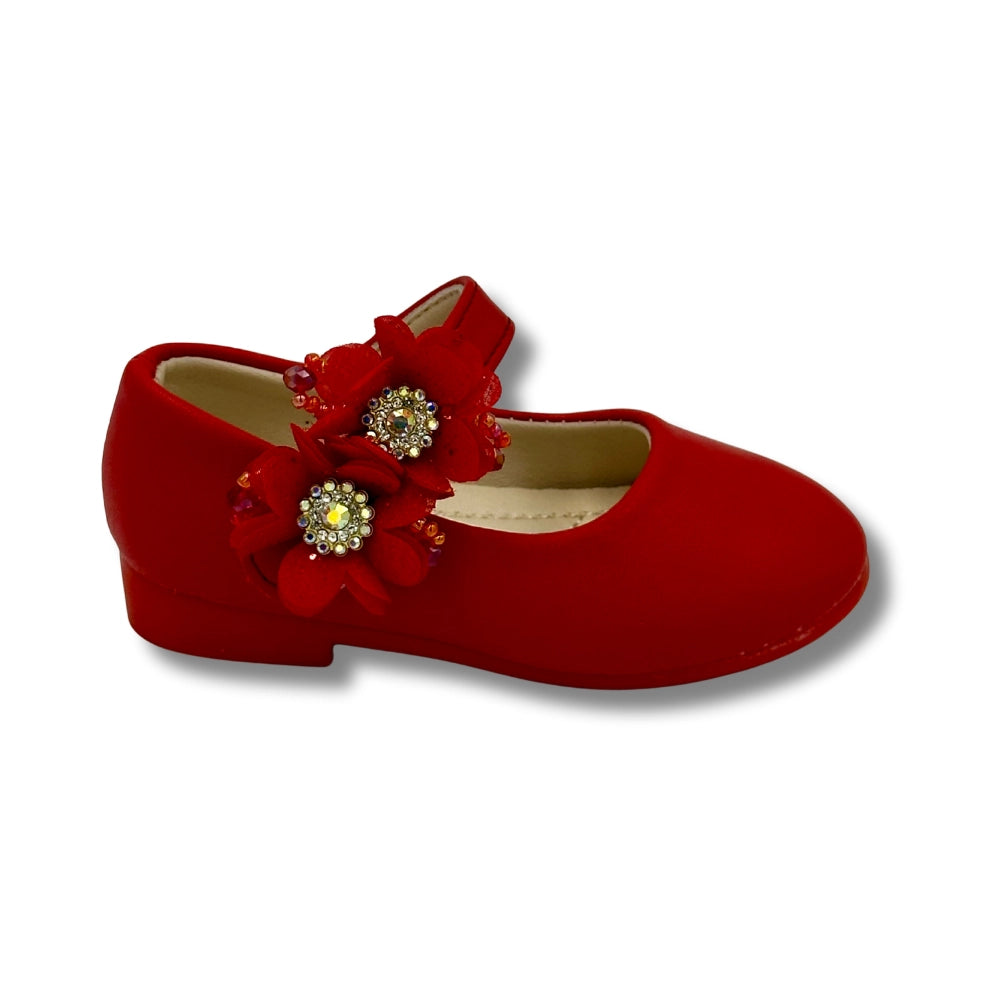 (WS-948) Ballerina Partywear RED VELVET Shoes