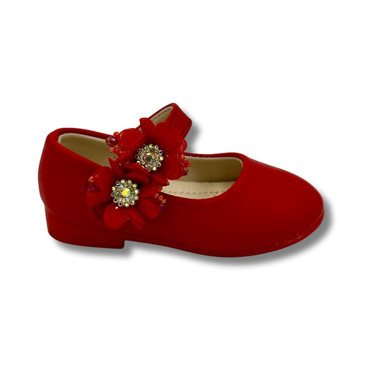 (WS-948) Ballerina Partywear RED VELVET Shoes