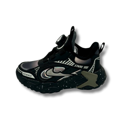 Rotating Buckle Breathable Non Slip Sneakers BLACK (WS- 389)