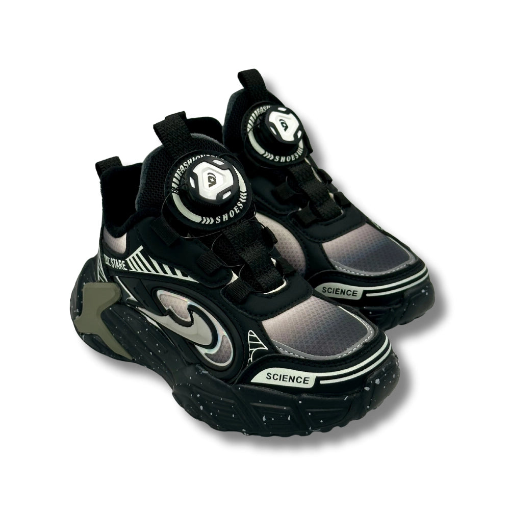 Rotating Buckle Breathable Non Slip Sneakers BLACK (WS- 389)