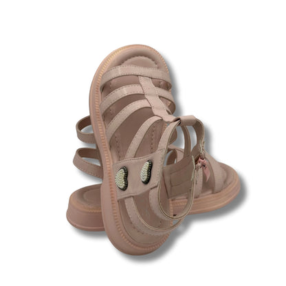 (WS-972) Sandals Striped PINK