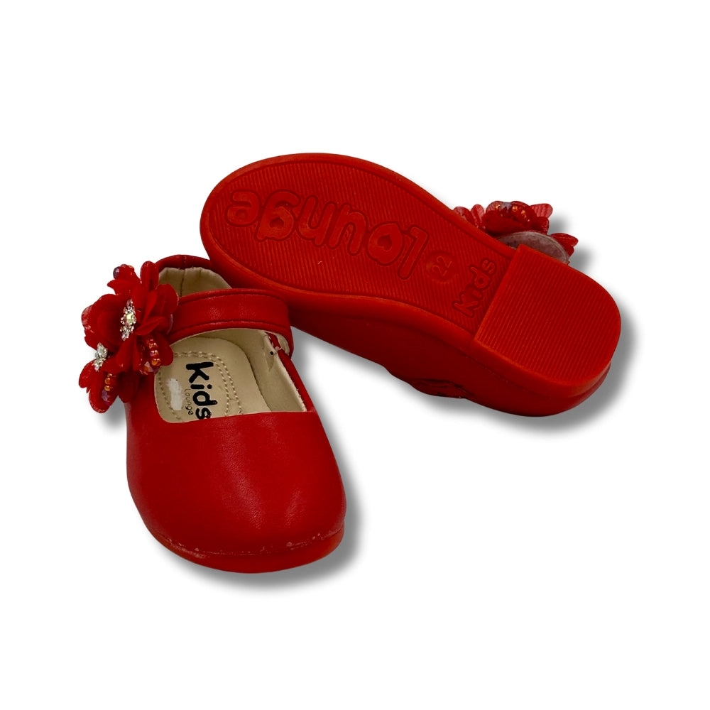 (WS-948) Ballerina Partywear RED VELVET Shoes