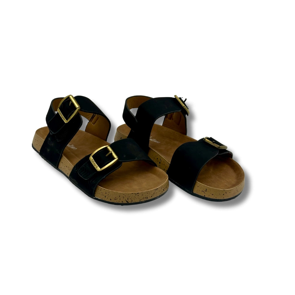 (WS-1287-2) BROWN Sandals with BLACK Straps