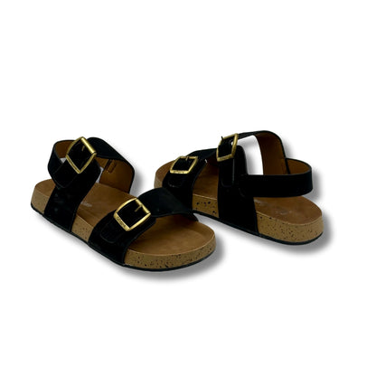 (WS-1287-2) BROWN Sandals with BLACK Straps