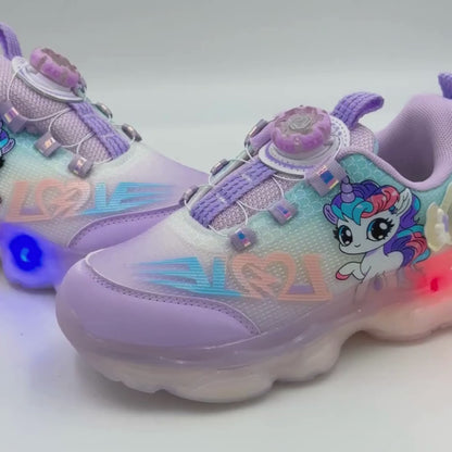Rotating Buckle Breathable Non Slip Sneakers PURPLE (WS-636)